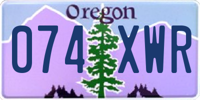 OR license plate 074XWR