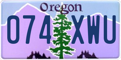 OR license plate 074XWU