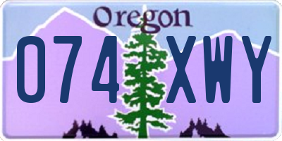 OR license plate 074XWY