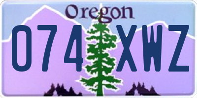 OR license plate 074XWZ