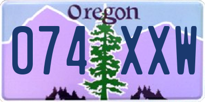 OR license plate 074XXW