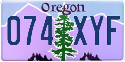 OR license plate 074XYF
