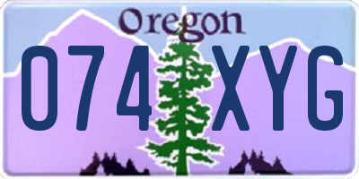 OR license plate 074XYG