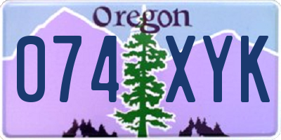 OR license plate 074XYK