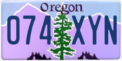 OR license plate 074XYN