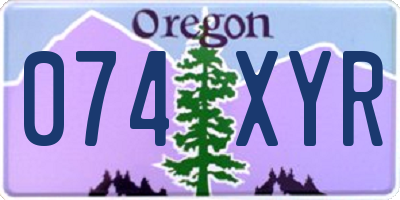 OR license plate 074XYR