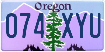 OR license plate 074XYU