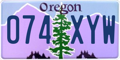 OR license plate 074XYW