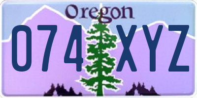 OR license plate 074XYZ