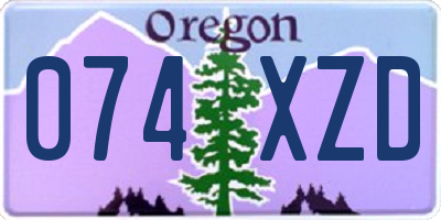 OR license plate 074XZD