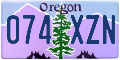 OR license plate 074XZN