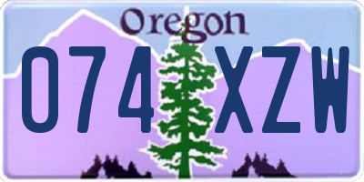 OR license plate 074XZW