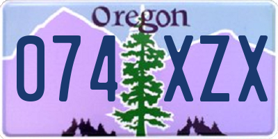 OR license plate 074XZX