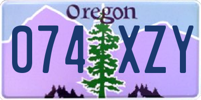 OR license plate 074XZY