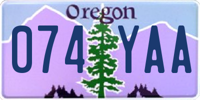 OR license plate 074YAA