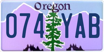 OR license plate 074YAB