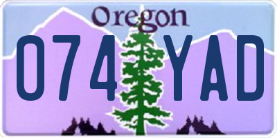 OR license plate 074YAD