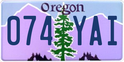 OR license plate 074YAI