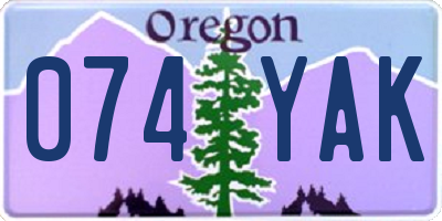 OR license plate 074YAK
