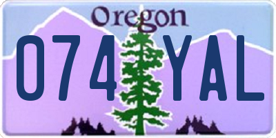 OR license plate 074YAL