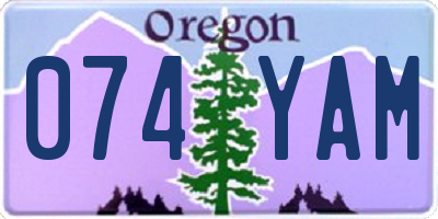 OR license plate 074YAM
