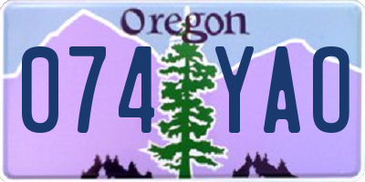 OR license plate 074YAO
