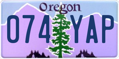 OR license plate 074YAP