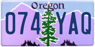 OR license plate 074YAQ