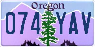 OR license plate 074YAV