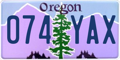 OR license plate 074YAX