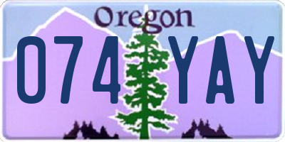 OR license plate 074YAY