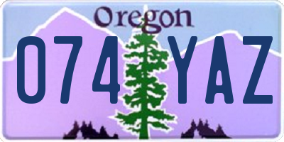OR license plate 074YAZ