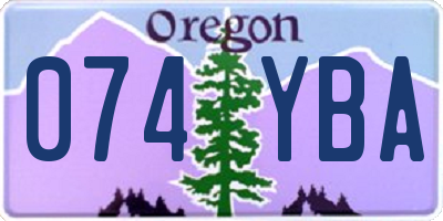 OR license plate 074YBA