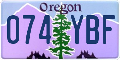 OR license plate 074YBF