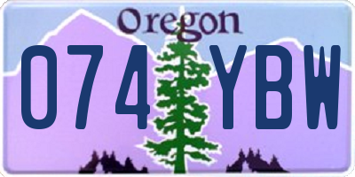 OR license plate 074YBW