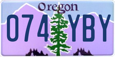 OR license plate 074YBY