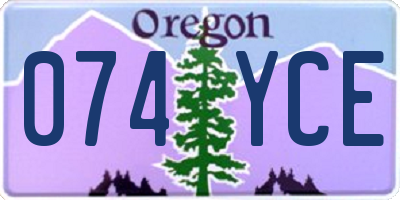 OR license plate 074YCE