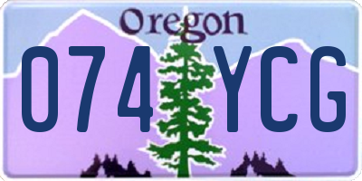 OR license plate 074YCG