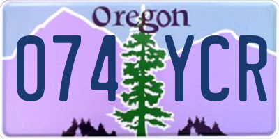 OR license plate 074YCR