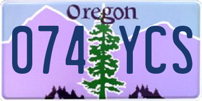 OR license plate 074YCS