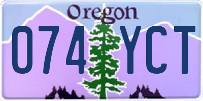 OR license plate 074YCT