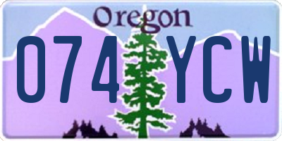 OR license plate 074YCW