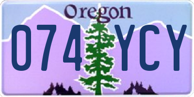 OR license plate 074YCY