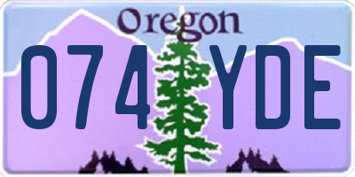 OR license plate 074YDE