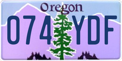 OR license plate 074YDF