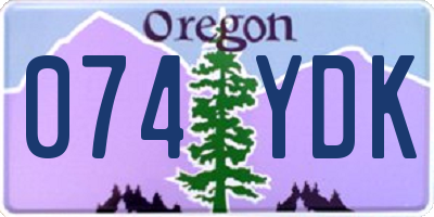 OR license plate 074YDK