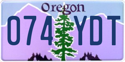 OR license plate 074YDT