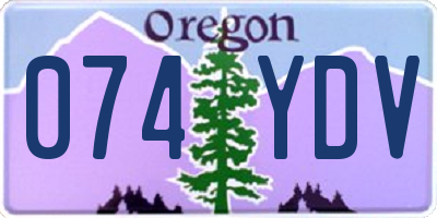 OR license plate 074YDV