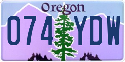 OR license plate 074YDW