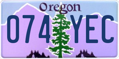 OR license plate 074YEC